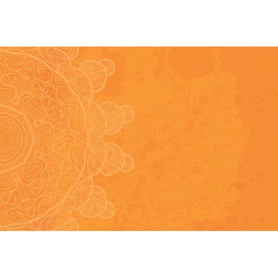 Tapeta oranžová Mandala s abstraktními prvky