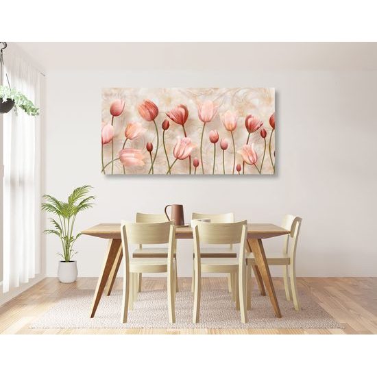 Obraz jemnost starorůžových tulipánů