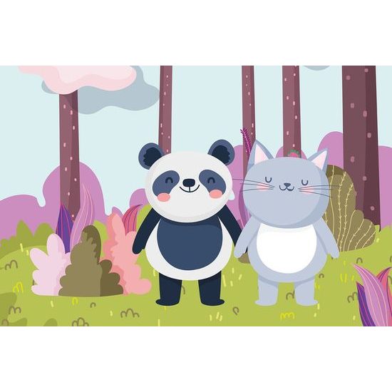 Samolepící tapeta usmívající se zvířátka