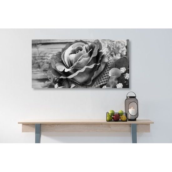 Obraz nádherná růže v černobílém provedení