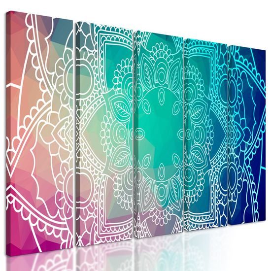 5-dílný obraz Mandala