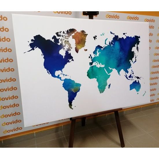 Obraz akvarelová mapa světa