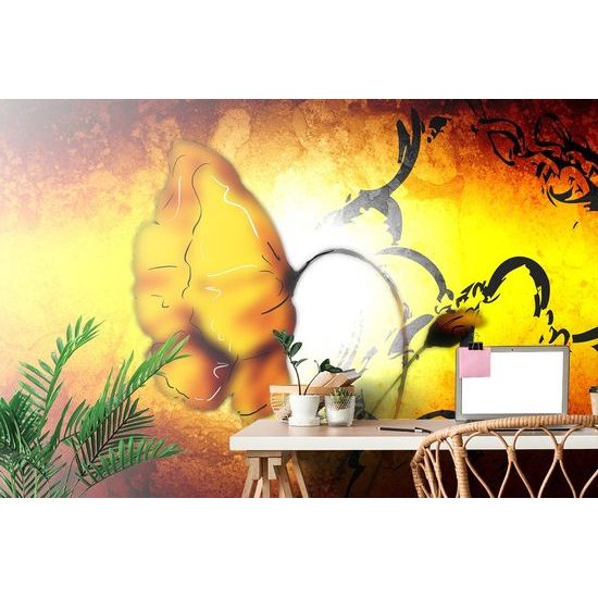 Samolepící tapeta originální květ s etno nádechem