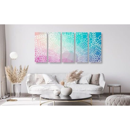 5-dílný obraz detail Mandaly
