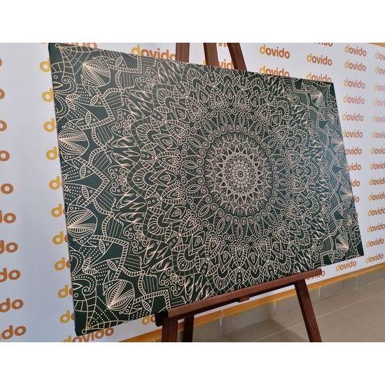 Obraz zelená detailní Mandala