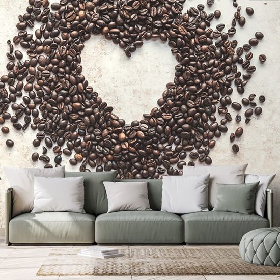 Fototapeta kávová zrna ve tvaru srdce