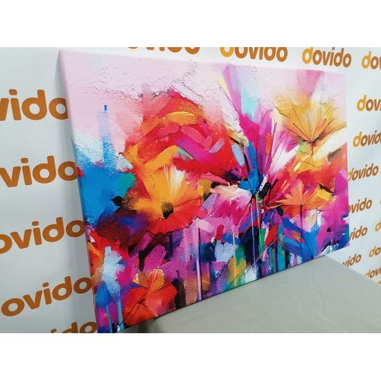 Obraz abstrakce pestrobarevných květin