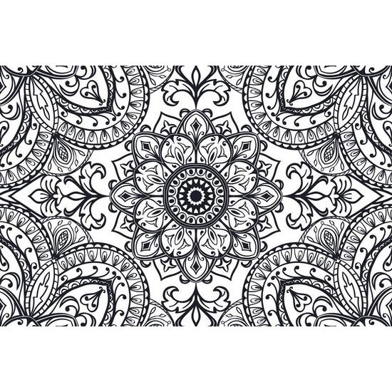 Samolepící tapeta černobílá Mandala