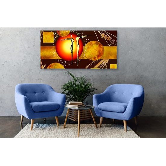 Obraz zamilovaný pár v etno provedení