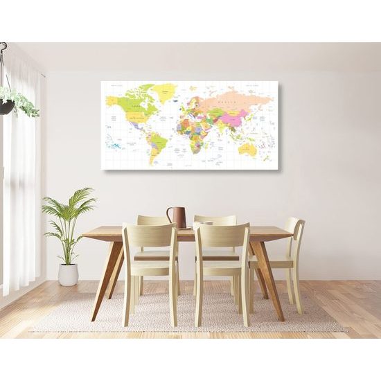 Obraz přehledná mapa světa na bílém pozadí