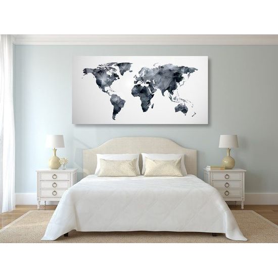 Obraz na korku černobílá mapa světa tvořená polygony