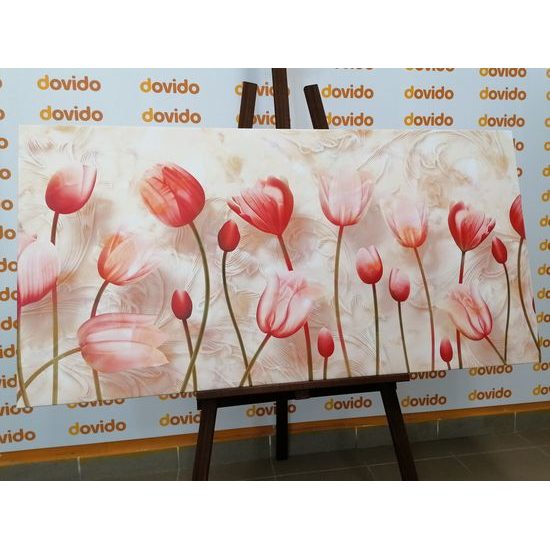 Obraz jemnost starorůžových tulipánů