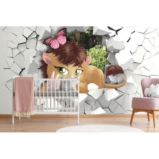 Tapeta lvíče na abstraktním pozadí