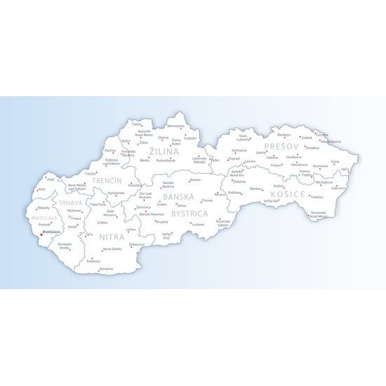 Obraz na korku podrobná mapa Slovenské republiky