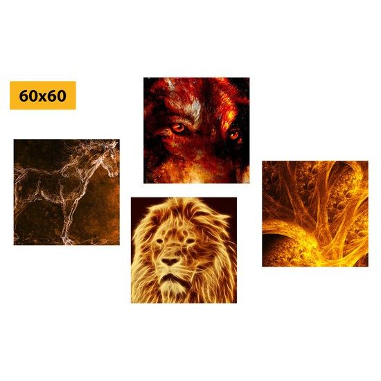 Set obrazů abstraktní zobrazení zvířat