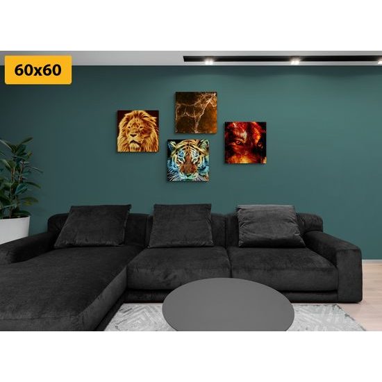Set obrazů umělecké zobrazení zvířat