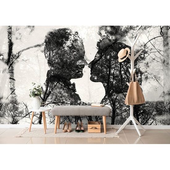 Samolepící tapeta síla skutečné lásky v černobílém provedení