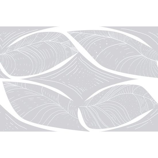 Tapeta jemná struktura listu v šedém provedení