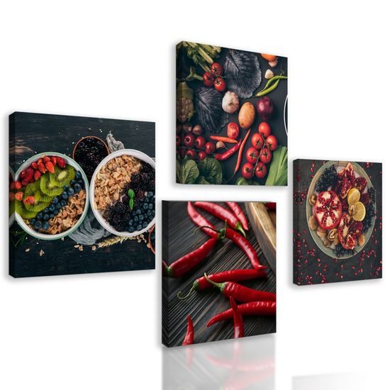 Set obrazů čerstvé suroviny