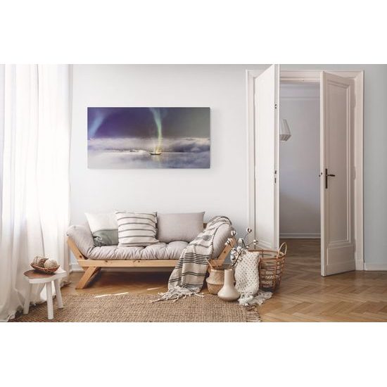 Obraz hvězdná obloha nad zamrzlým jezerem