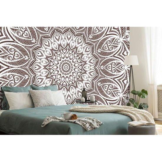 Tapeta nekonečná Mandala v hnědém provedení