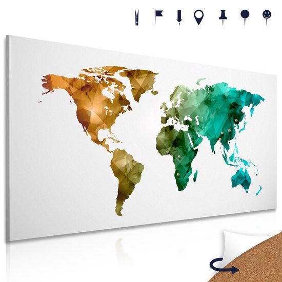 Obraz na korku zajímavá polygonální mapa světa