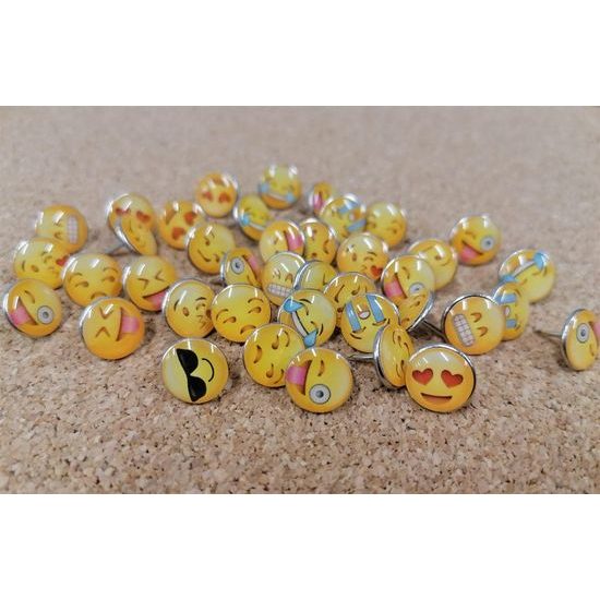 Připínáčky mix smajlíků (10 ks)