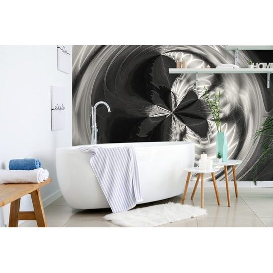 Samolepící tapeta černobílá fantasy abstrakce