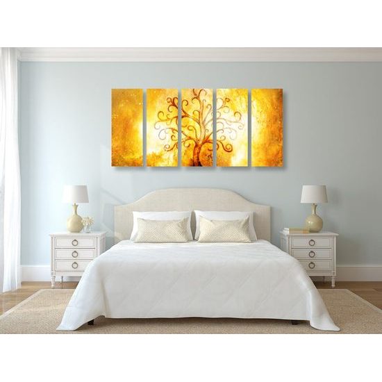 5-dílný obraz magický strom života
