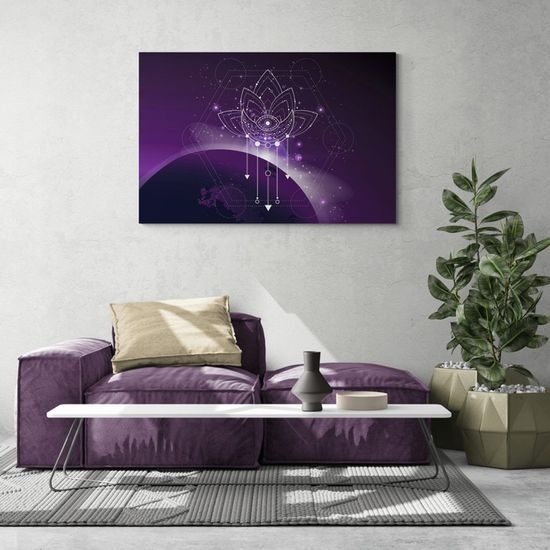 Obraz Feng Shui symbol na fialovém pozadí