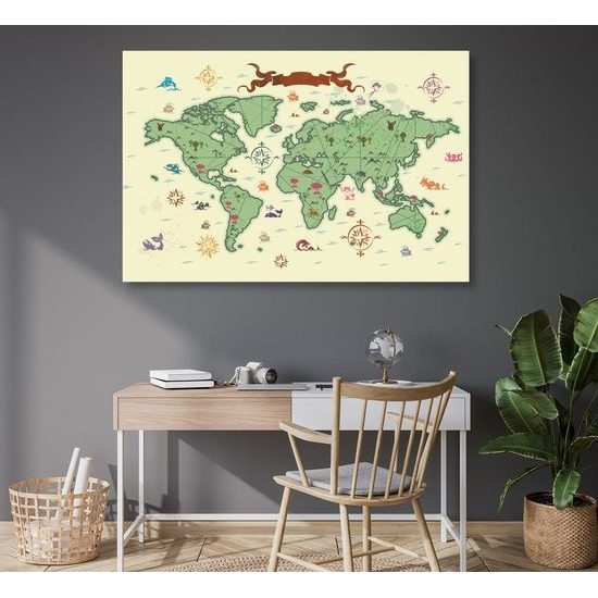 Obraz na korku pohádková mapa světa