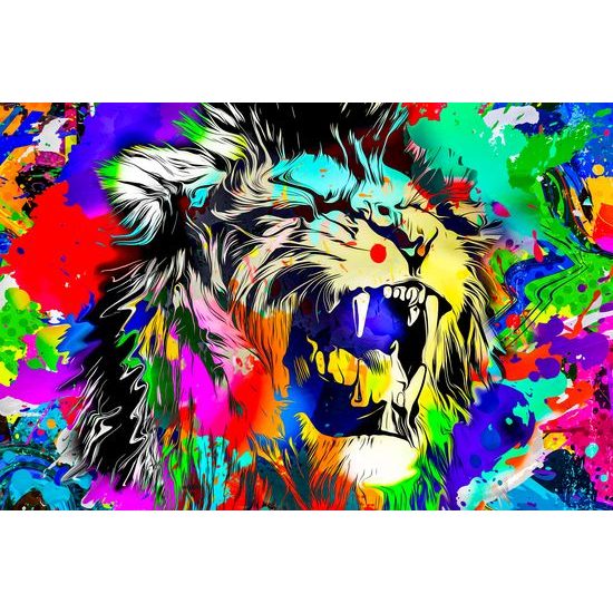 Obraz hlava lva ve stylu pop art