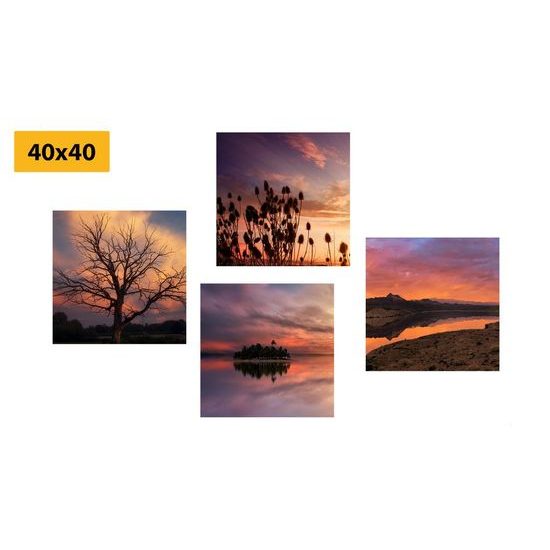 Set obrazů momenty z večerní procházky