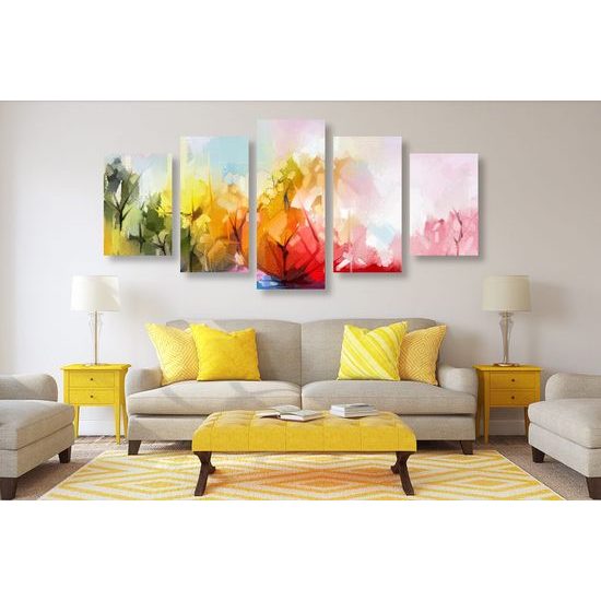 5-dílný obraz abstraktní zobrazení přírody