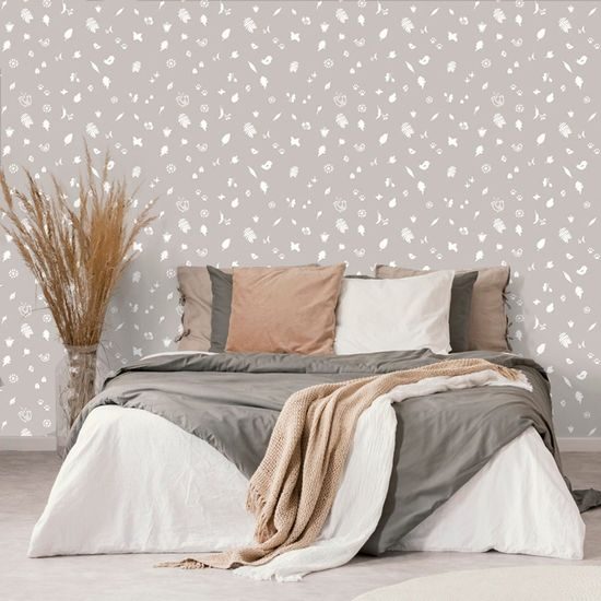 Tapeta folklórní motiv v hnědém provedení