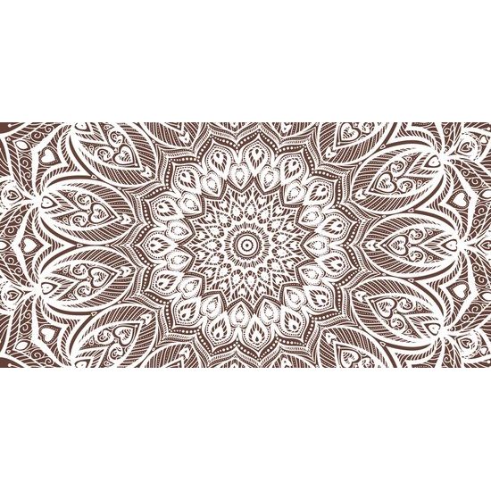 Obraz jedinečná bílo-hnědá Mandala harmonie