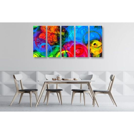 5-dílný obraz výbuch barev