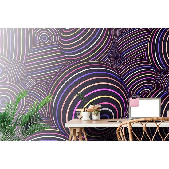 Tapeta 3D kuličky s barevnými pásky