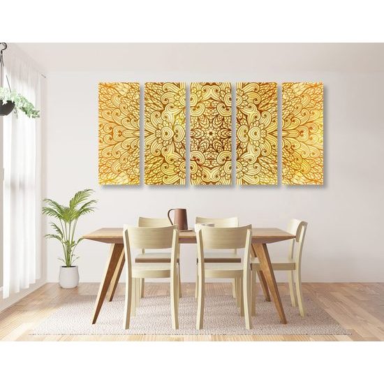 5-dílný obraz umělecká Mandala