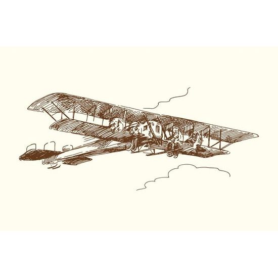 Samolepící tapeta historický dvouplošník