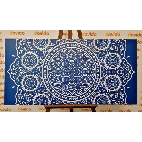 Obraz něžná Mandala na modrém pozadí