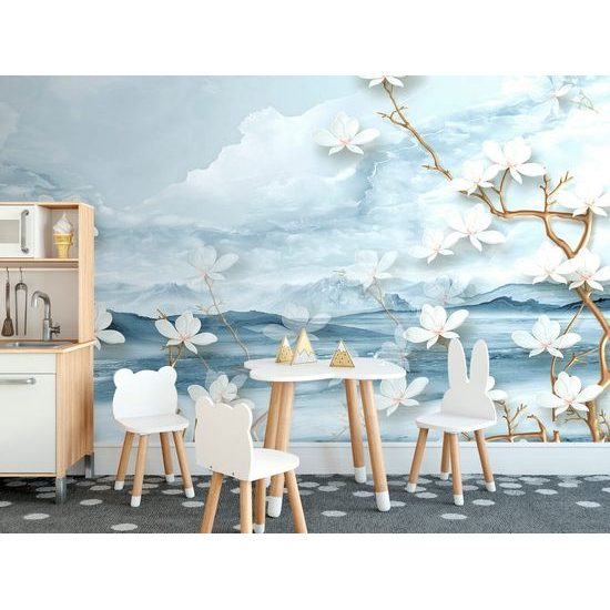 Tapeta hra přírody ve světlých barvách