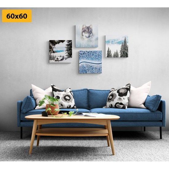 Set obrazů zákoutí zimní krajiny