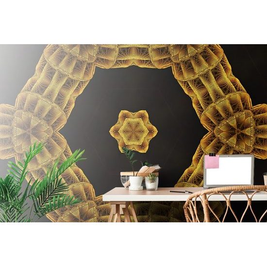 Tapeta zlatá Mandala v moderním provedení