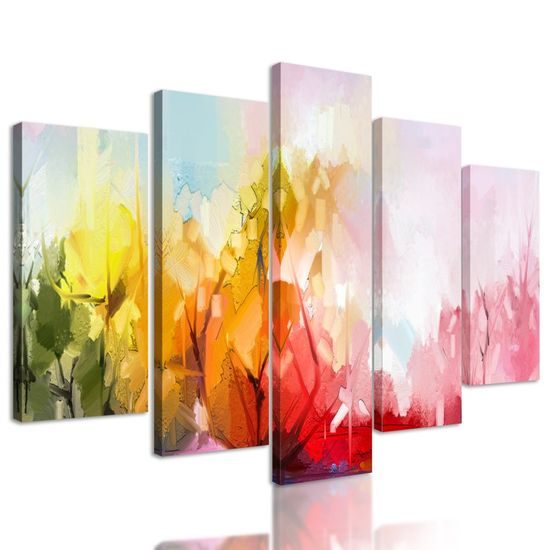 5-dílný obraz abstraktní zobrazení přírody