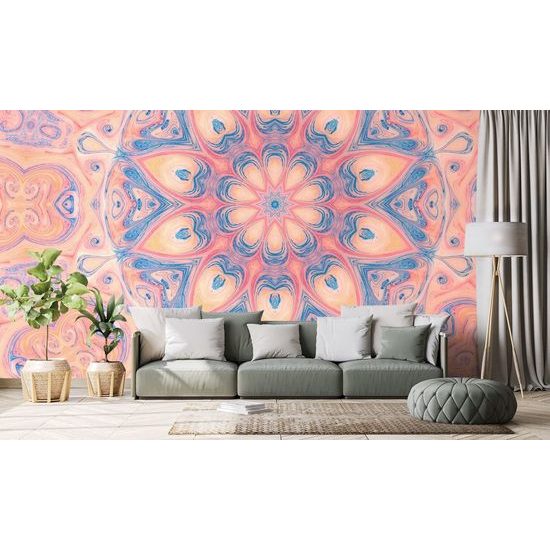 Samolepící tapeta hypnotická Mandala v pastelových barvách