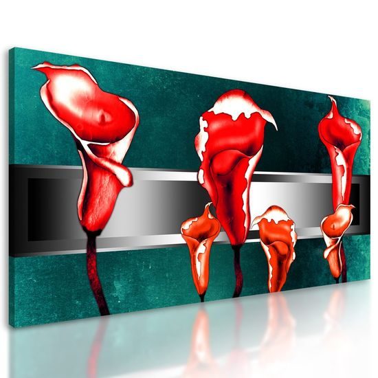 Obraz umělecká abstrakce červených květin