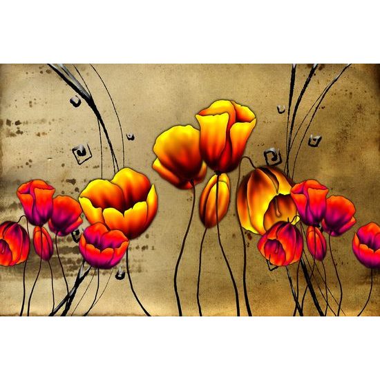 Tapeta etno květiny vlčího máku