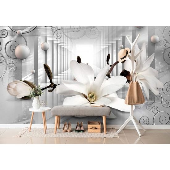 Samolepící tapeta luxusní magnolie v abstraktním provedení