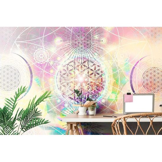 Tapeta neobvyklá Mandala v barevném provedení